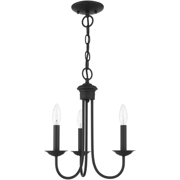 HomeRoots Black Dimmable Three-Light Chandelier with Cylindrical Shades – Modern Elegance for Any Room 687358