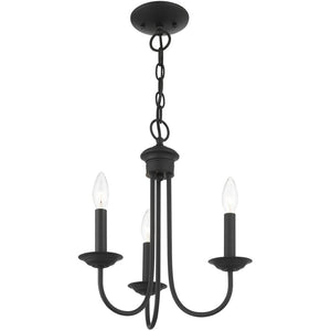 HomeRoots Black Dimmable Three-Light Chandelier with Cylindrical Shades – Modern Elegance for Any Room 687358