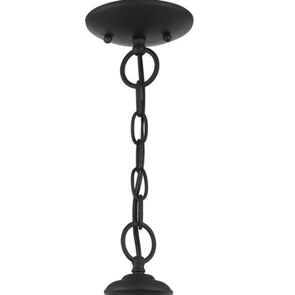 HomeRoots Black Dimmable Three-Light Chandelier with Cylindrical Shades – Modern Elegance for Any Room 687358