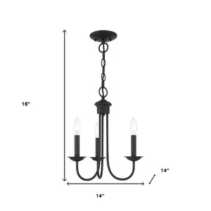 HomeRoots Black Dimmable Three-Light Chandelier with Cylindrical Shades – Modern Elegance for Any Room 687358