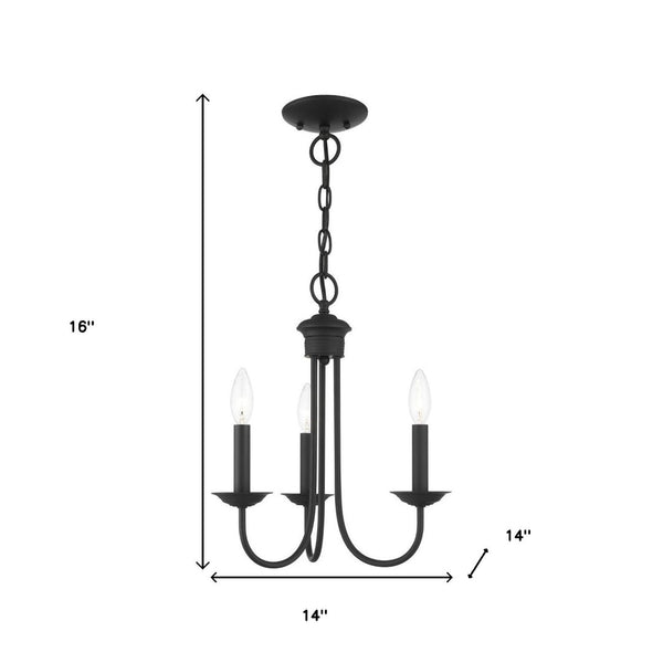 HomeRoots Black Dimmable Three-Light Chandelier with Cylindrical Shades – Modern Elegance for Any Room 687358