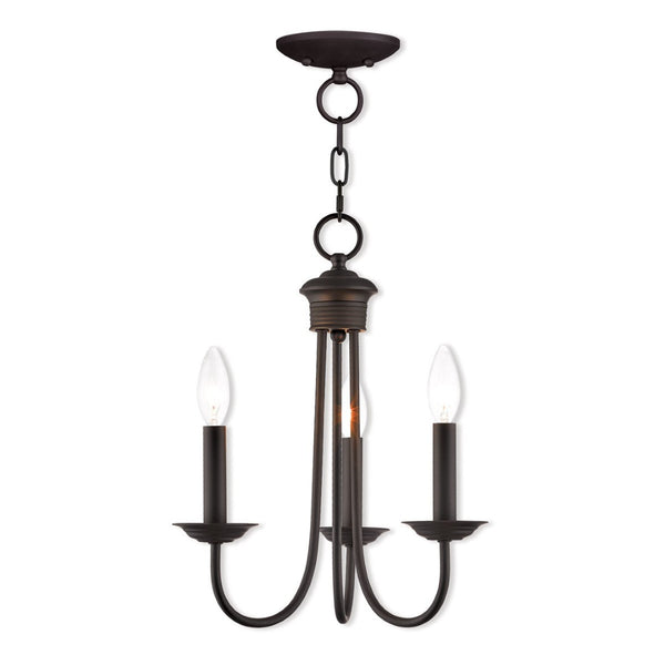 HomeRoots Bronze Three-Light Dimmable Chandelier with Cylinder Shades for Modern Dining & Living Spaces 687359