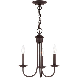HomeRoots Bronze Three-Light Dimmable Chandelier with Cylinder Shades for Modern Dining & Living Spaces 687359