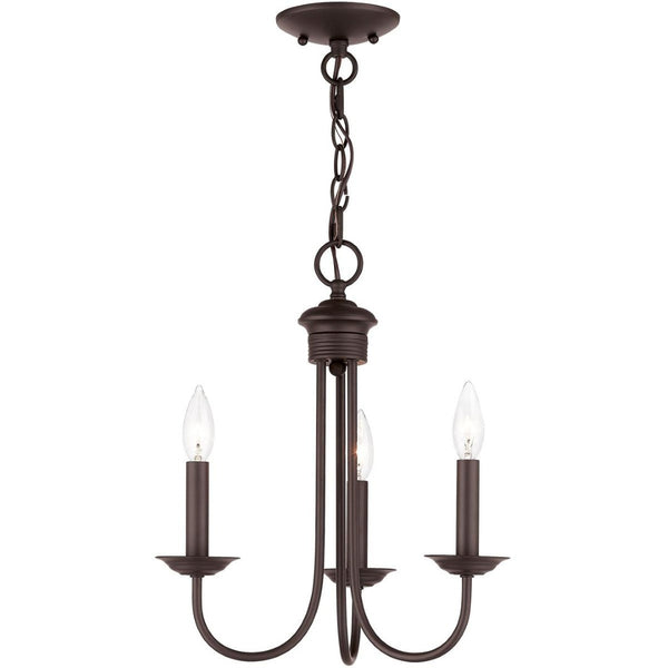 HomeRoots Bronze Three-Light Dimmable Chandelier with Cylinder Shades for Modern Dining & Living Spaces 687359