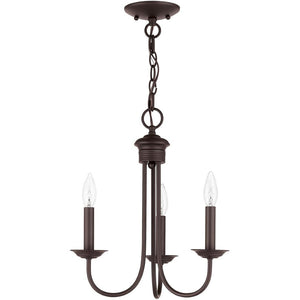 HomeRoots Bronze Three-Light Dimmable Chandelier with Cylinder Shades for Modern Dining & Living Spaces 687359