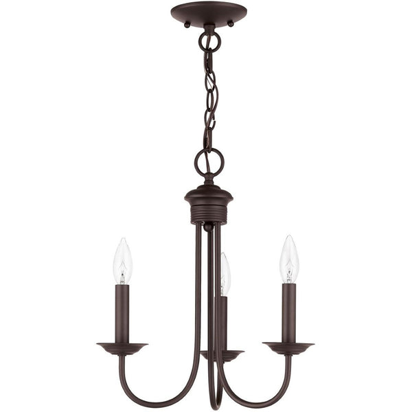 HomeRoots Bronze Three-Light Dimmable Chandelier with Cylinder Shades for Modern Dining & Living Spaces 687359