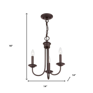 HomeRoots Bronze Three-Light Dimmable Chandelier with Cylinder Shades for Modern Dining & Living Spaces 687359