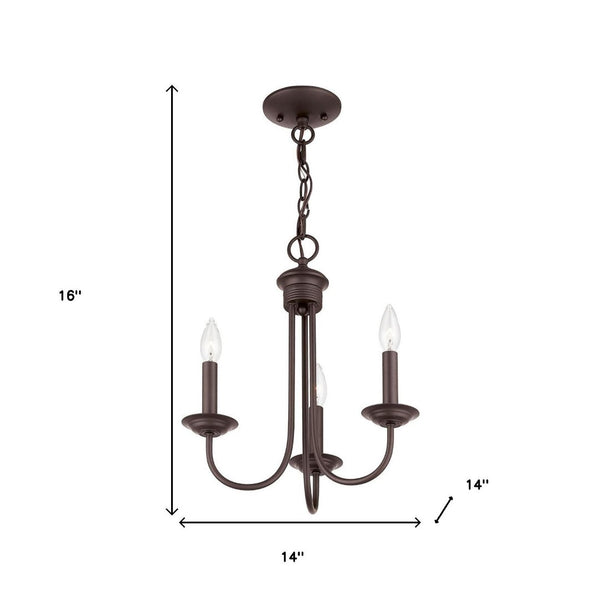 HomeRoots Bronze Three-Light Dimmable Chandelier with Cylinder Shades for Modern Dining & Living Spaces 687359