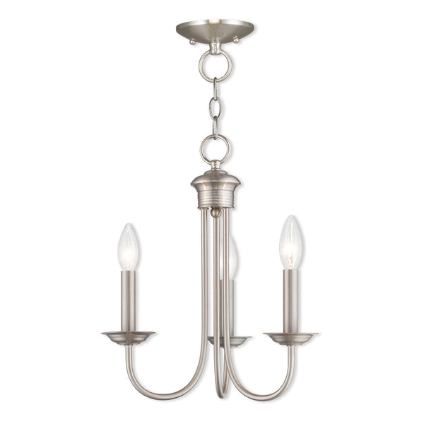 HomeRoots Three Light Dimmable Chandelier - Modern Steel Shades for Adjustable Ambiance in Any Room 687360
