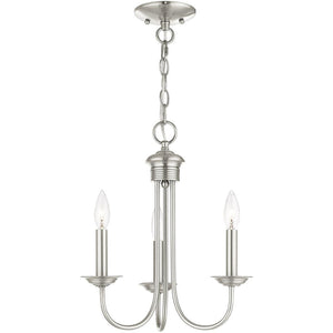 HomeRoots Three Light Dimmable Chandelier - Modern Steel Shades for Adjustable Ambiance in Any Room 687360