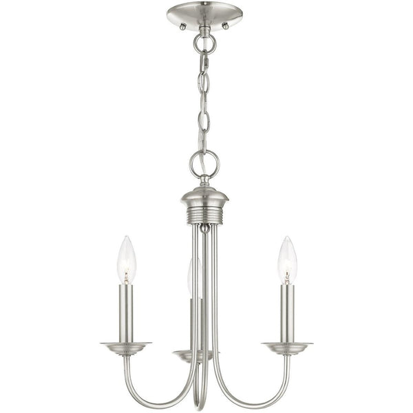 HomeRoots Three Light Dimmable Chandelier - Modern Steel Shades for Adjustable Ambiance in Any Room 687360
