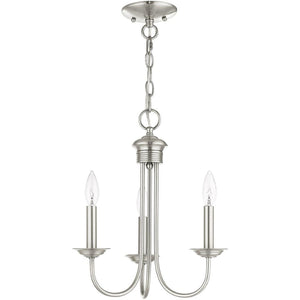 HomeRoots Three Light Dimmable Chandelier - Modern Steel Shades for Adjustable Ambiance in Any Room 687360