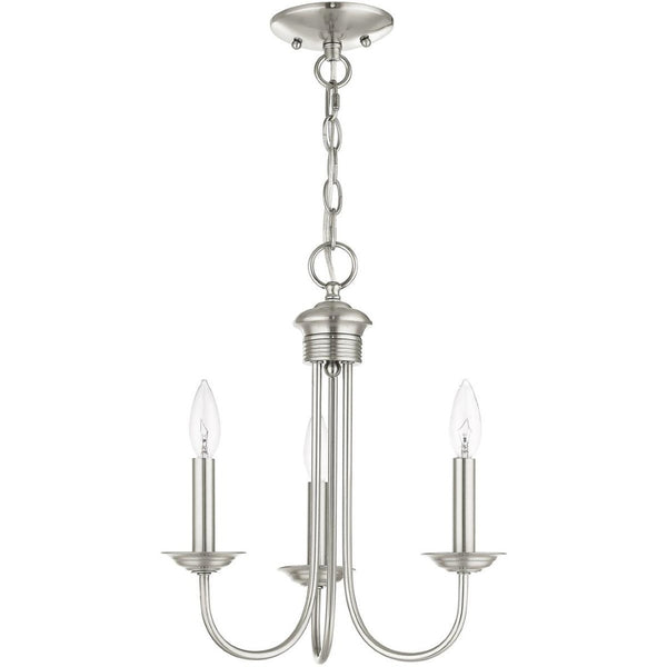 HomeRoots Three Light Dimmable Chandelier - Modern Steel Shades for Adjustable Ambiance in Any Room 687360