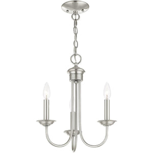 HomeRoots Three Light Dimmable Chandelier - Modern Steel Shades for Adjustable Ambiance in Any Room 687360