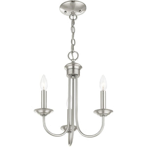 HomeRoots Three Light Dimmable Chandelier - Modern Steel Shades for Adjustable Ambiance in Any Room 687360