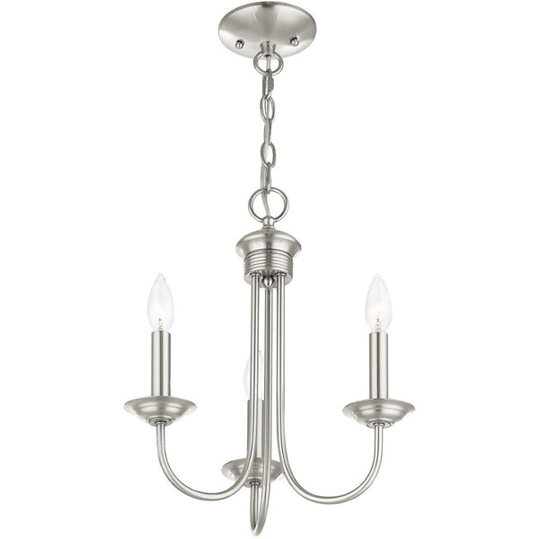 HomeRoots Three Light Dimmable Chandelier - Modern Steel Shades for Adjustable Ambiance in Any Room 687360