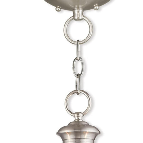 HomeRoots Three Light Dimmable Chandelier - Modern Steel Shades for Adjustable Ambiance in Any Room 687360