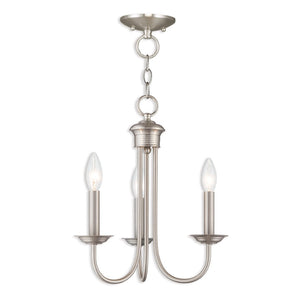 HomeRoots Three Light Dimmable Chandelier - Modern Steel Shades for Adjustable Ambiance in Any Room 687360