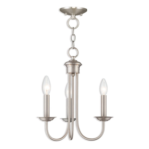 HomeRoots Three Light Dimmable Chandelier - Modern Steel Shades for Adjustable Ambiance in Any Room 687360