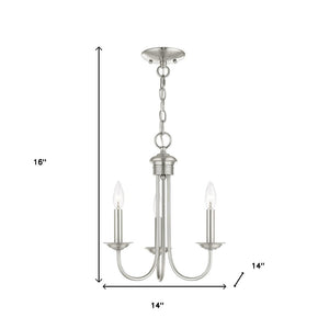 HomeRoots Three Light Dimmable Chandelier - Modern Steel Shades for Adjustable Ambiance in Any Room 687360