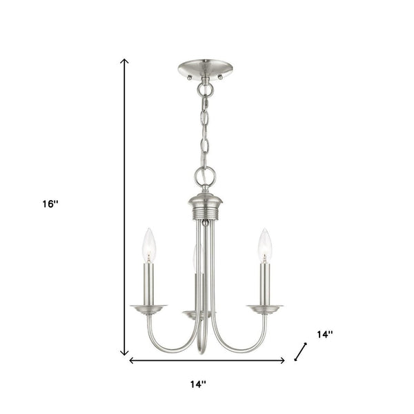 HomeRoots Three Light Dimmable Chandelier - Modern Steel Shades for Adjustable Ambiance in Any Room 687360