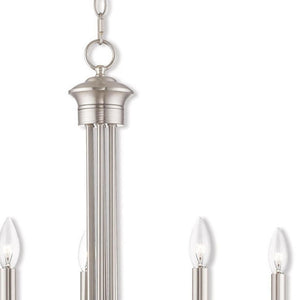 HomeRoots Five Light Dimmable Chandelier - Modern Cylinder Shades for Elegant Illumination in Any Room 687366