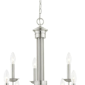 HomeRoots Nine Light Dimmable Chandelier – Modern Cylindrical Shades for Versatile Illumination in Any Space 687371