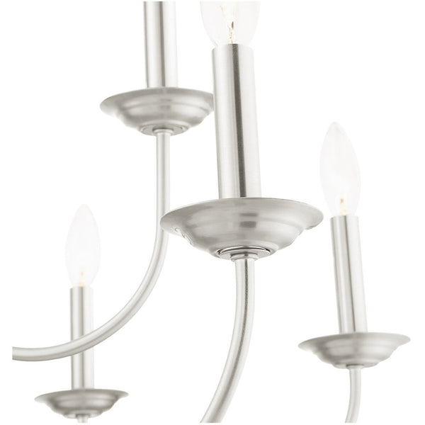 HomeRoots Nine Light Dimmable Chandelier – Modern Cylindrical Shades for Versatile Illumination in Any Space 687371