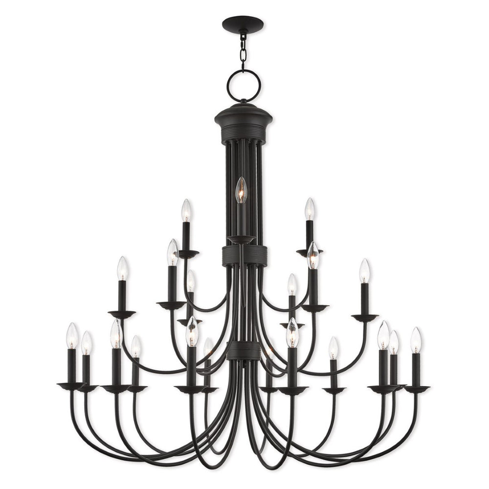 HomeRoots Bronze Multi-Light Dimmable Chandelier with Cylinder Shades for Elegant Home Ambiance & Style 687374