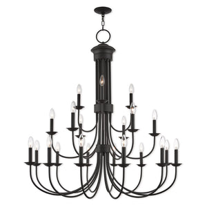 HomeRoots Bronze Multi-Light Dimmable Chandelier with Cylinder Shades for Elegant Home Ambiance & Style 687374
