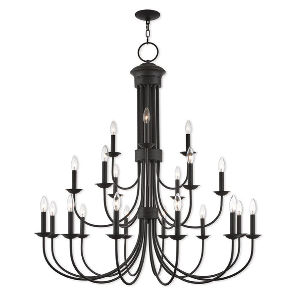 HomeRoots Bronze Multi-Light Dimmable Chandelier with Cylinder Shades for Elegant Home Ambiance & Style 687374