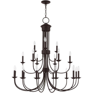 HomeRoots Bronze Multi-Light Dimmable Chandelier with Cylinder Shades for Elegant Home Ambiance & Style 687374