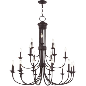 HomeRoots Bronze Multi-Light Dimmable Chandelier with Cylinder Shades for Elegant Home Ambiance & Style 687374