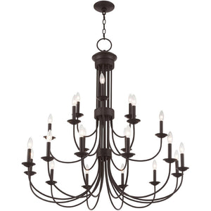 HomeRoots Bronze Multi-Light Dimmable Chandelier with Cylinder Shades for Elegant Home Ambiance & Style 687374