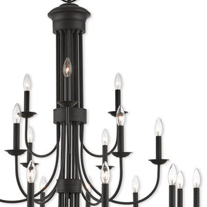 HomeRoots Bronze Multi-Light Dimmable Chandelier with Cylinder Shades for Elegant Home Ambiance & Style 687374
