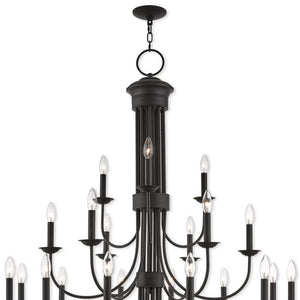 HomeRoots Bronze Multi-Light Dimmable Chandelier with Cylinder Shades for Elegant Home Ambiance & Style 687374