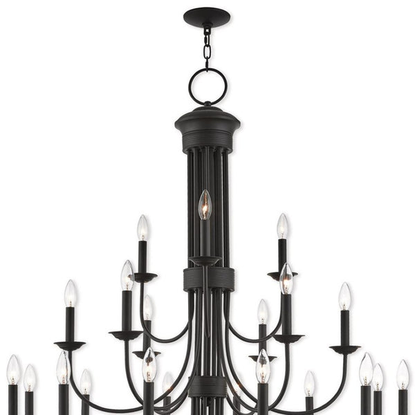 HomeRoots Bronze Multi-Light Dimmable Chandelier with Cylinder Shades for Elegant Home Ambiance & Style 687374