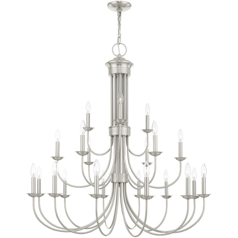 HomeRoots Multi Light Dimmable Chandelier - Modern Cylinder Shades, Adjustable Ambiance for Any Room Decor 687375