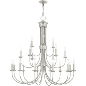 HomeRoots Multi Light Dimmable Chandelier - Modern Cylinder Shades, Adjustable Ambiance for Any Room Decor 687375