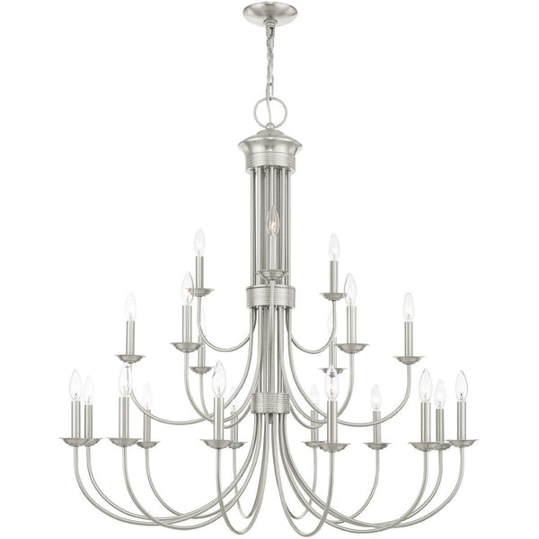 HomeRoots Multi Light Dimmable Chandelier - Modern Cylinder Shades, Adjustable Ambiance for Any Room Decor 687375