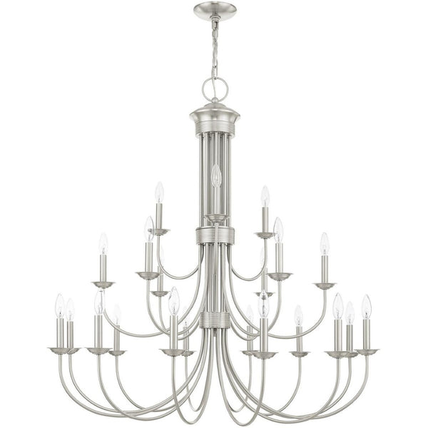 HomeRoots Multi Light Dimmable Chandelier - Modern Cylinder Shades, Adjustable Ambiance for Any Room Decor 687375