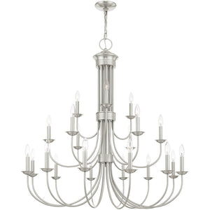 HomeRoots Multi Light Dimmable Chandelier - Modern Cylinder Shades, Adjustable Ambiance for Any Room Decor 687375