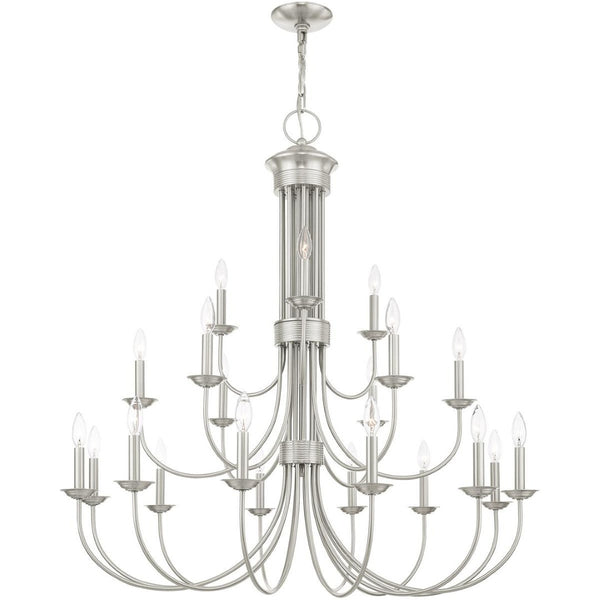 HomeRoots Multi Light Dimmable Chandelier - Modern Cylinder Shades, Adjustable Ambiance for Any Room Decor 687375