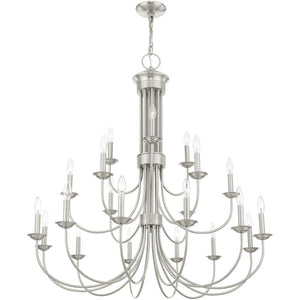 HomeRoots Multi Light Dimmable Chandelier - Modern Cylinder Shades, Adjustable Ambiance for Any Room Decor 687375