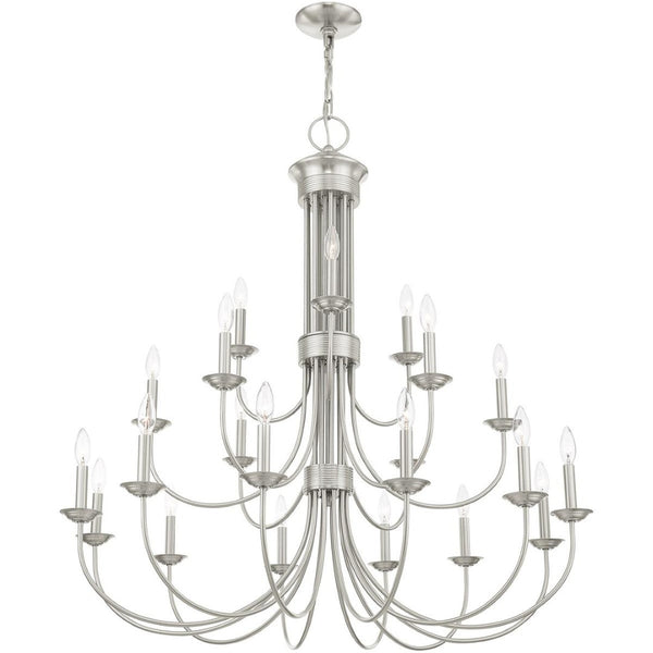 HomeRoots Multi Light Dimmable Chandelier - Modern Cylinder Shades, Adjustable Ambiance for Any Room Decor 687375