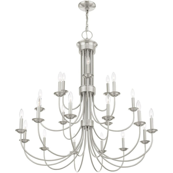 HomeRoots Multi Light Dimmable Chandelier - Modern Cylinder Shades, Adjustable Ambiance for Any Room Decor 687375