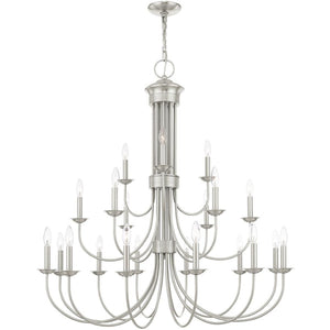 HomeRoots Multi Light Dimmable Chandelier - Modern Cylinder Shades, Adjustable Ambiance for Any Room Decor 687375