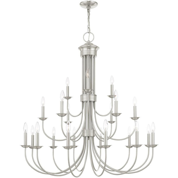 HomeRoots Multi Light Dimmable Chandelier - Modern Cylinder Shades, Adjustable Ambiance for Any Room Decor 687375