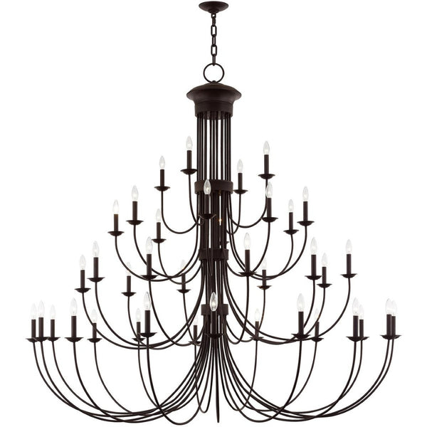 HomeRoots Bronze Dimmable Multi-Light Chandelier - Elegant Cylindrical Design for Versatile Home Lighting 687376