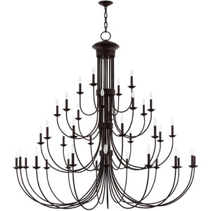 HomeRoots Bronze Dimmable Multi-Light Chandelier - Elegant Cylindrical Design for Versatile Home Lighting 687376